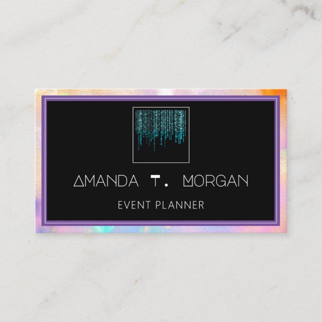 Event Planner Influencer  Blogger Holographic Business Card (Front)