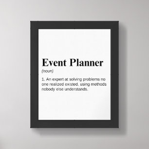 Event Planner Inspirational Definition Framed Art