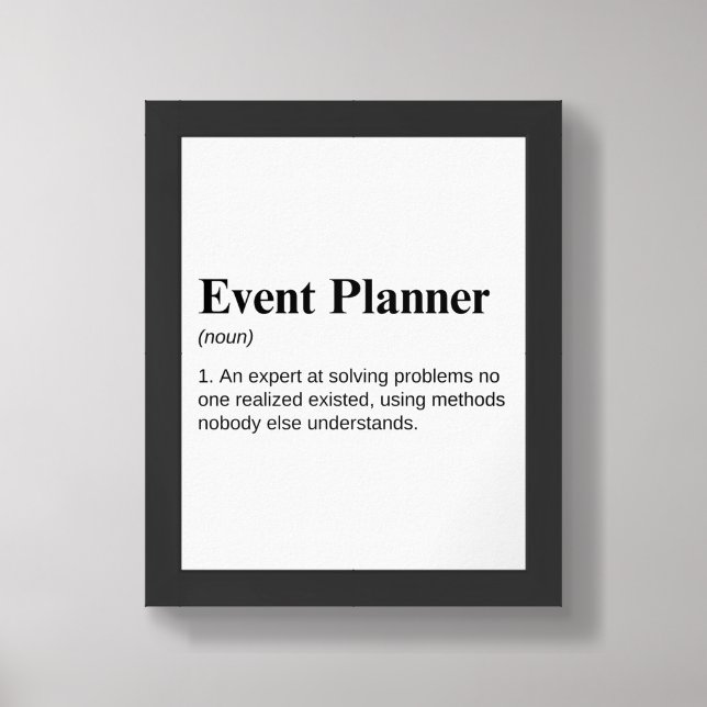 Event Planner Inspirational Definition Framed Art (Framed Front)