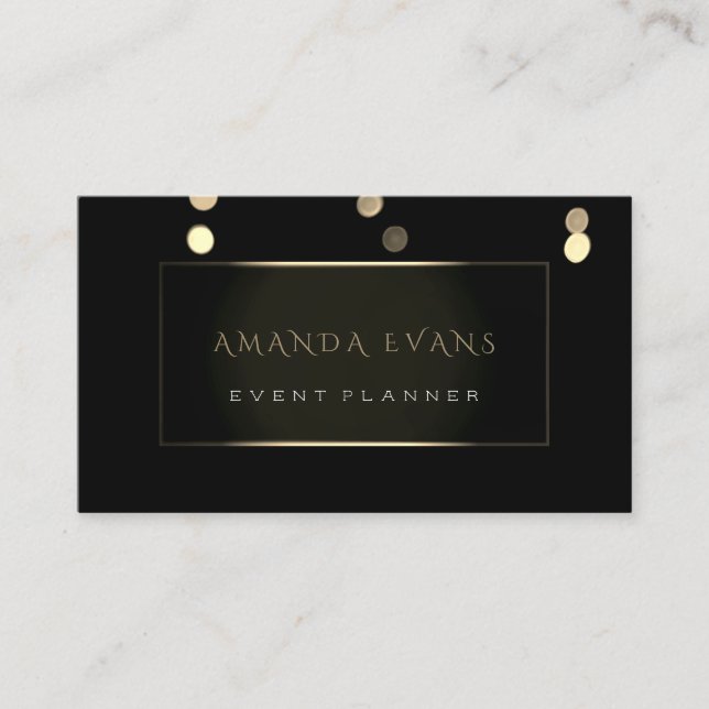 Event Planner Interior Designer Black White Framed Business Card (Front)