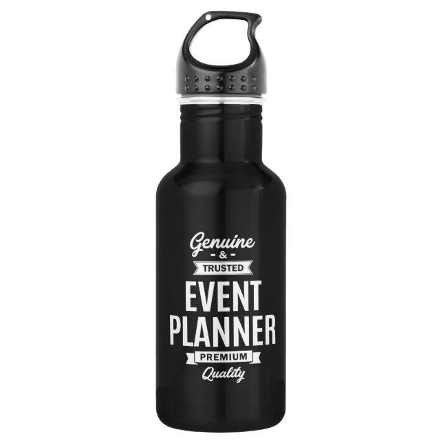 Event Planner Job Title Gift Stainless Steel Water Bottle (Front)