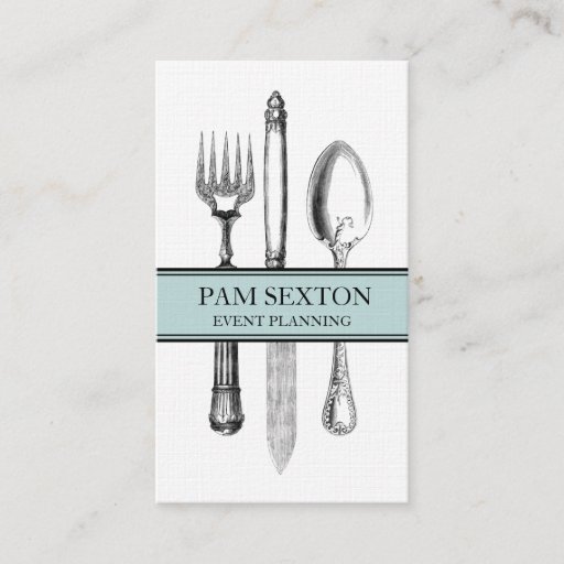 Customizable Event Planner Linen Business Card