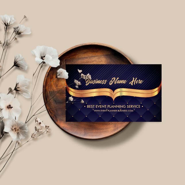 Event Planner Luxury Navy Business Card (Creator Uploaded)