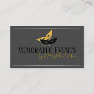 Event Planner Masks Balloons Flutes Business Card