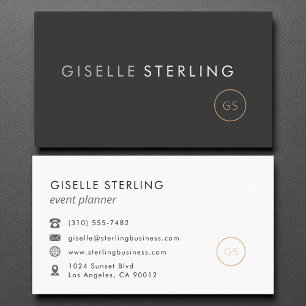 Event Planner Minimalist Luxury Black Business Card