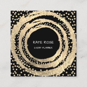 Event Planner Music Media Fashion Blogger Black Square Business Card