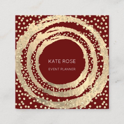 Event Planner Music Media Fashion Blogger Gold Square Business Card