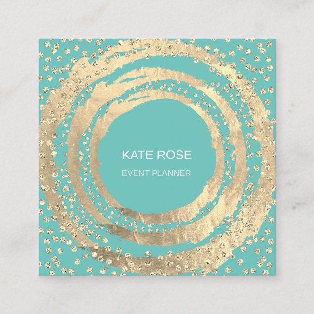 Event Planner Music Media Fashion Blogger Mint Square Business Card (Front)