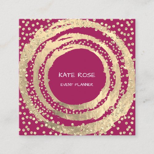 Event Planner Music Media Fashion Blogger Pink Square Business Card