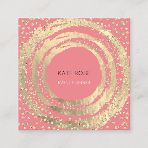 Event Planner Music Media Fashion Blogger Pink Square Business Card