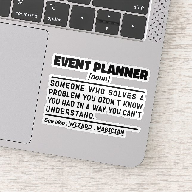 Event Planner Noun Definition Planning Job Funny Sticker (Detail)