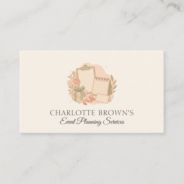 Event Planner Party Coordination Celebration Business Card