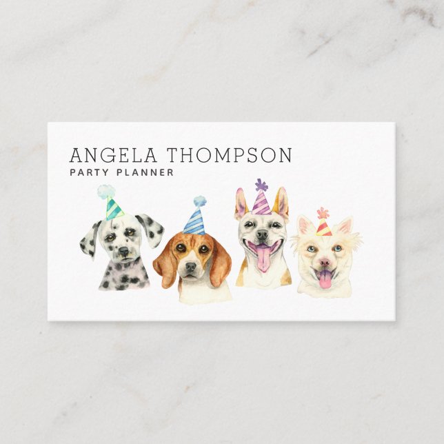 Event Planner Party Dogs Business Card (Front)