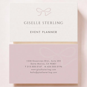 Event Planner Pink Bow Business Card