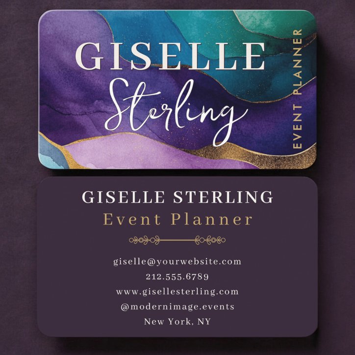 Event Planner Purple Business Card