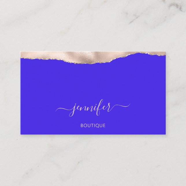 Event Planner QR Code Powder Blush Royal Blue Business Card (Front)