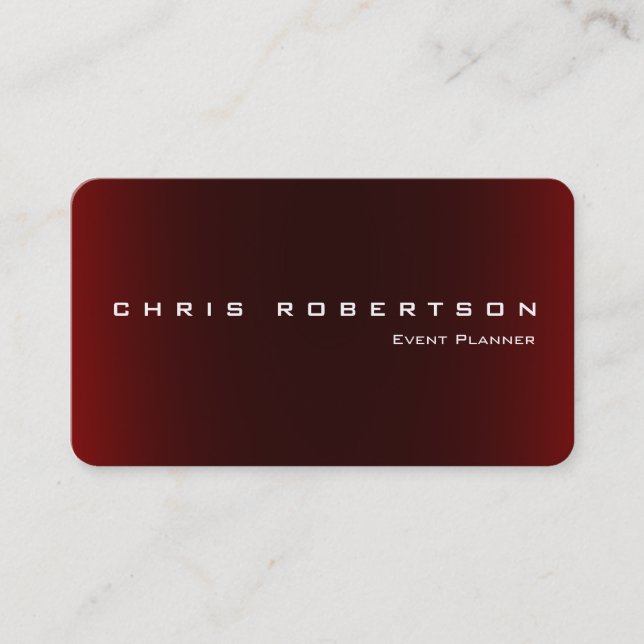 Event Planner Red Attractive Trendy Business Card (Front)