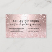 Event planner rose gold glitter metallic confetti business card | Zazzle