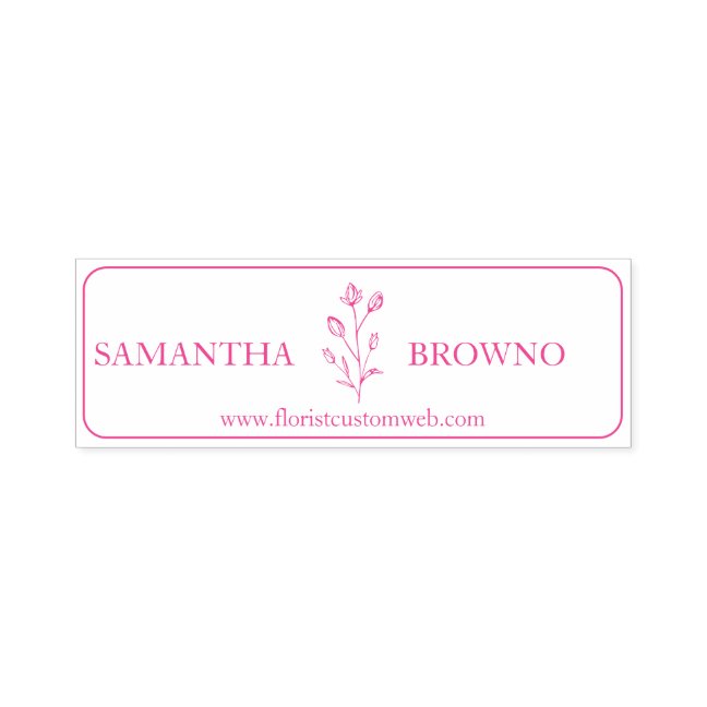 Event Planner Script Elegant Framed Flower Self-inking Stamp