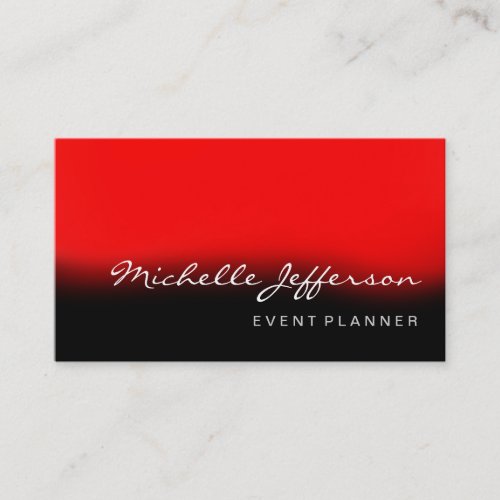 Event Planner Script Red Black Business Card