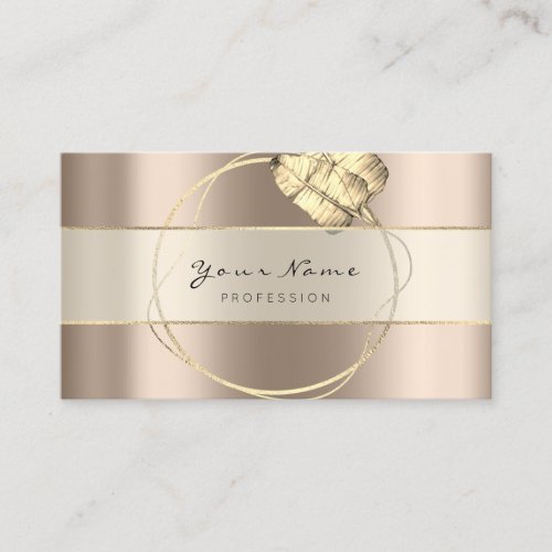 Event Planner Stripes Gold Ivory Creamy Floral Business Card