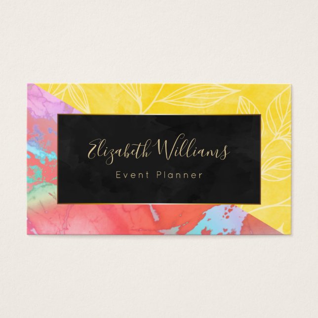 Event Planner Tropical Colors Business Cards (Front)