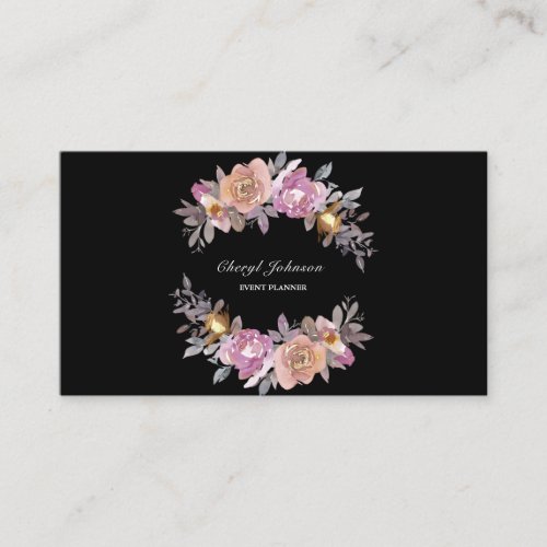 Event Planner Watercolor Floral Business Card