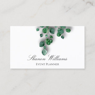 Event Planner Wedding Eucalyptus white Simply Business Card