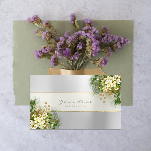 Event Planner White Emerald Green Silver Gray Gold Business Card (Event Planner White Emerald Green Silver Gray Gold Business Card)