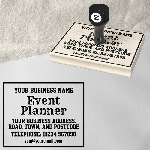 Event Planner with Name Address etc Rubber Stamp