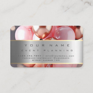 Event Planning Beautiful Balloons Colorful Business Card
