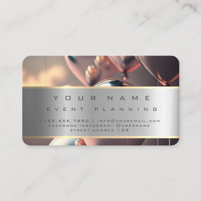 Event Planning Beautiful Balloons Colorful Business Card (Front)