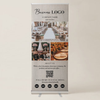 Event Planning Business 3 Photo Social Media Beige Retractable Banner