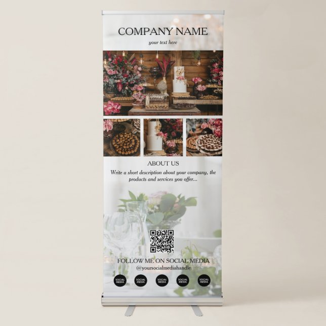 Event Planning Business 5 Photos Social Media Retractable Banner (Front)