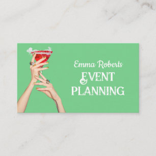Event Planning Colorful Coctail Business Card