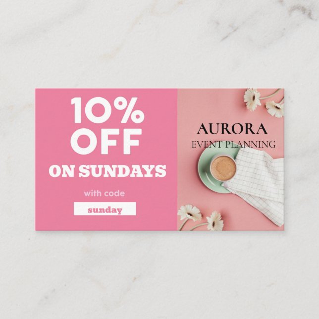 Event Planning Discount Sale Business Card (Front)