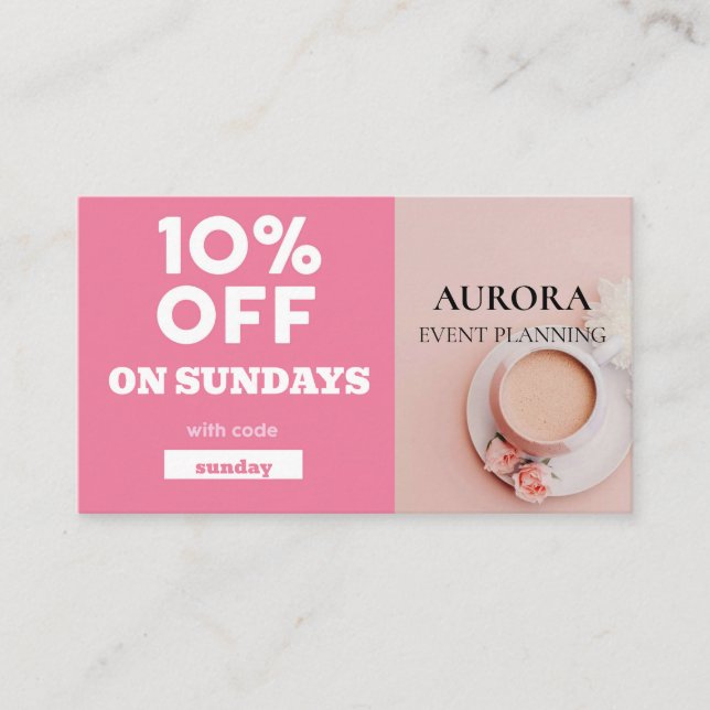 Event Planning Discount Sale Business Card (Front)