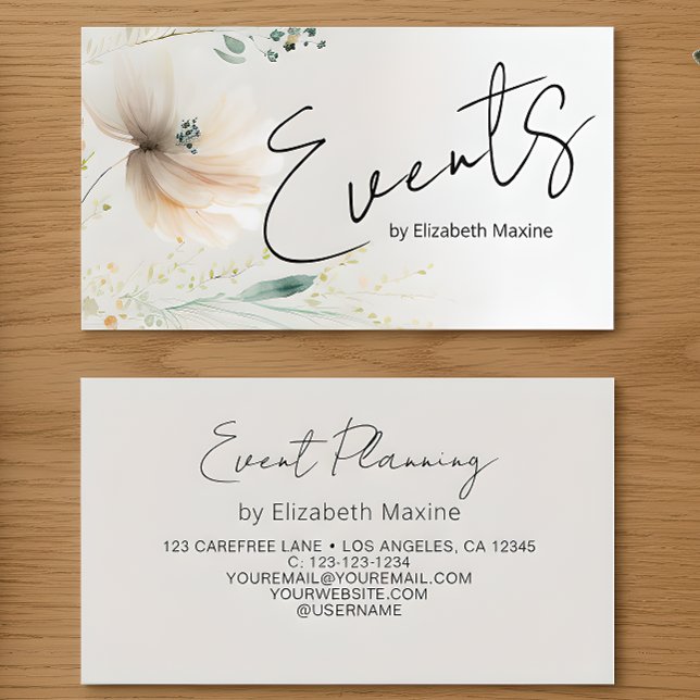 Event Planning Modern Boho Business Card (Creator Uploaded)