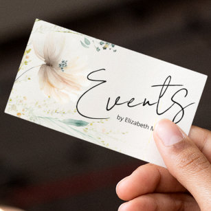 Event Planning Modern Boho Floral Business Card