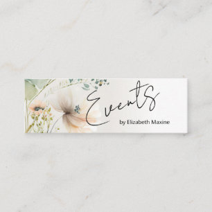 Event Planning Modern Boho Floral Mini Business Card