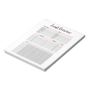 Event Planning Overview Notepad