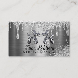 Event Planning Party Decoration Glitter Balloons Business Card