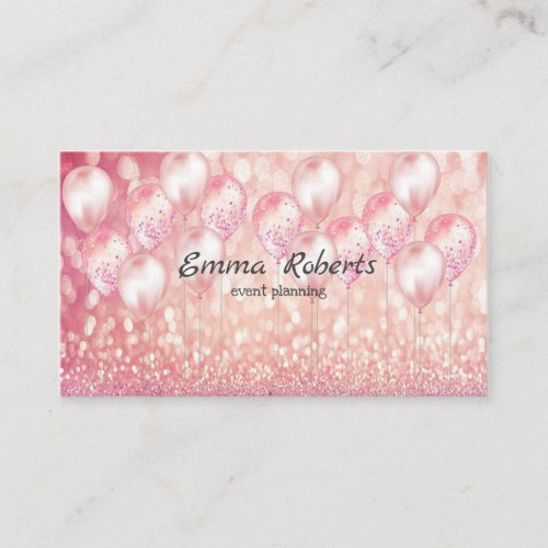 Event Planning Pink Shining Modern Business card