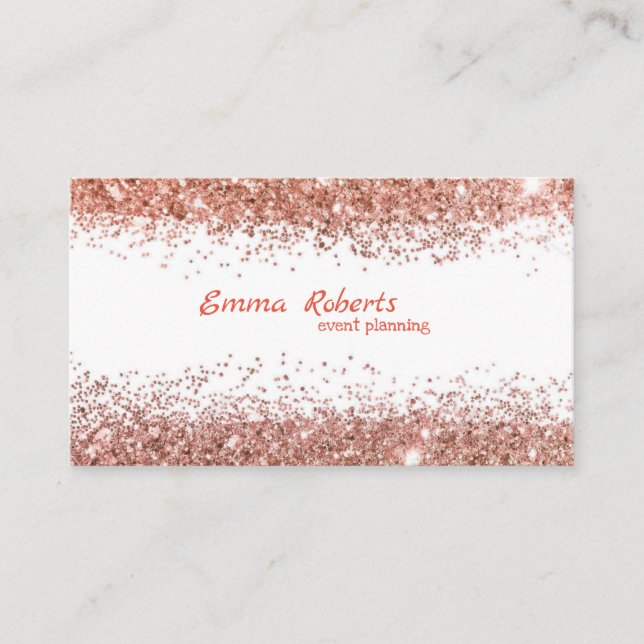 Event Planning Rose Gold Modern Business card (Front)