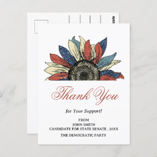 Event Political Campaign Contributors Thank You Postcard