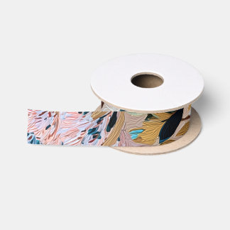 Event Ribbon | Blue & Gold Botanical Celebration W