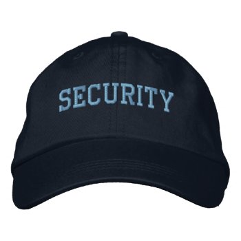 Event Security Light Blue On Black Embroidered Baseball Cap by FalconsEye at Zazzle
