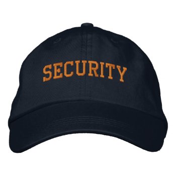 Event Security Orange On Black Embroidered Baseball Cap by FalconsEye at Zazzle