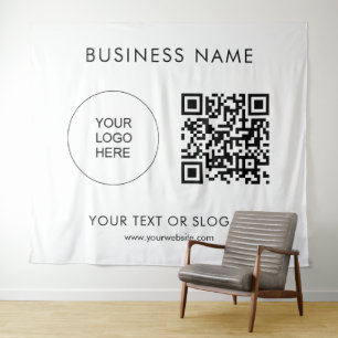 Event Seminar Party Logo Text QR Code Backdrop