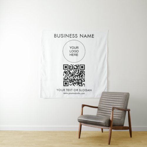 Event Seminar Party Logo Text QR Code Template Tapestry